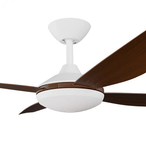 Without Light Vanga DC Ceiling Fan White with Koa Blades - No Light