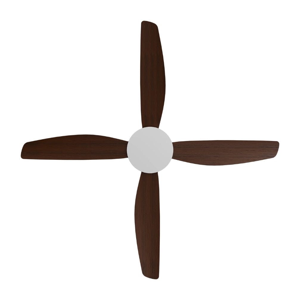 Without Light Vanga DC Ceiling Fan White with Koa Blades - No Light