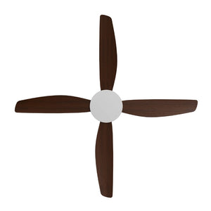 Without Light Vanga DC Ceiling Fan White with Koa Blades - No Light