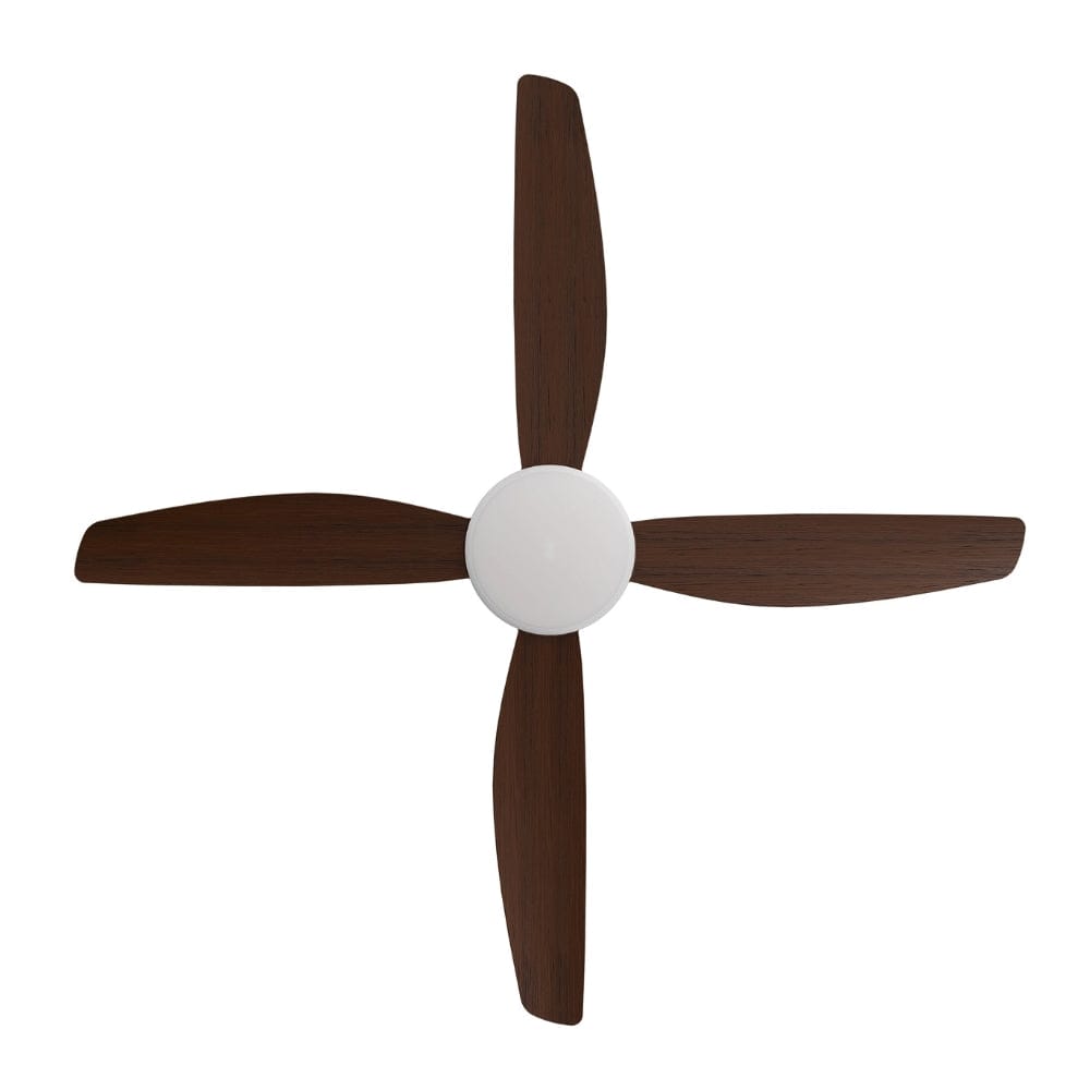With Light Vanga DC Ceiling Fan White with Koa Blades - With Light