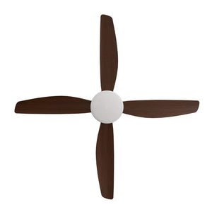 With Light Vanga DC Ceiling Fan White with Koa Blades - With Light