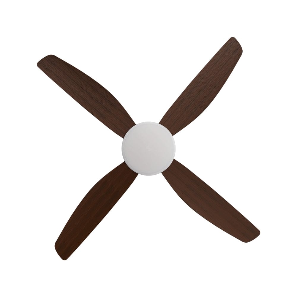 With Light Vanga DC Ceiling Fan White with Koa Blades - With Light