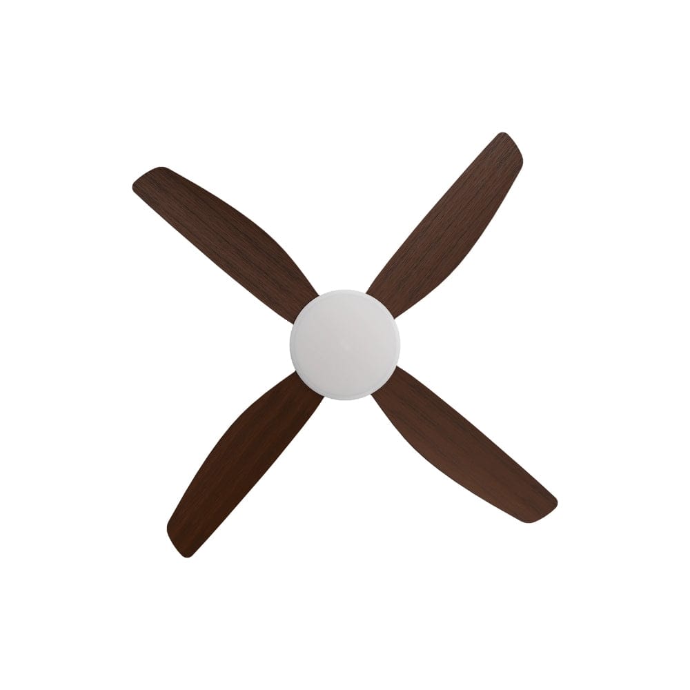 With Light Vanga DC Ceiling Fan White with Koa Blades - With Light