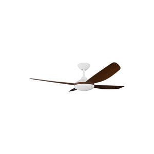 With Light Vanga DC Ceiling Fan White with Koa Blades - With Light
