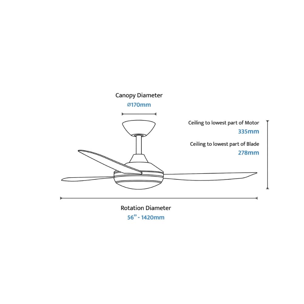 With Light Vanga DC Ceiling Fan White - With Light