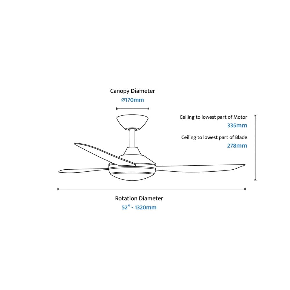 With Light Vanga DC Ceiling Fan White - With Light