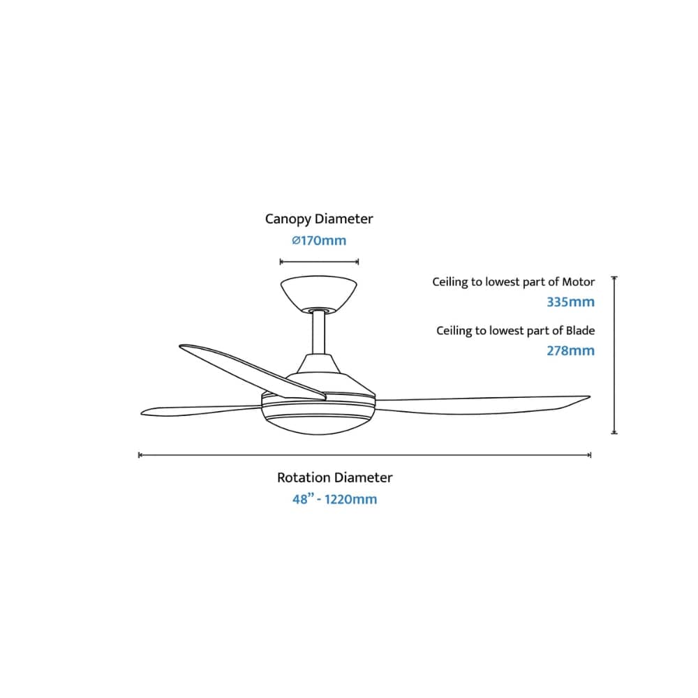 With Light Vanga DC Ceiling Fan White - With Light