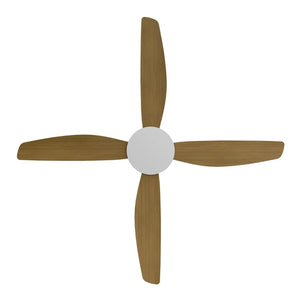 Without Light Vanga DC Ceiling Fan White with Teak Blades - No Light