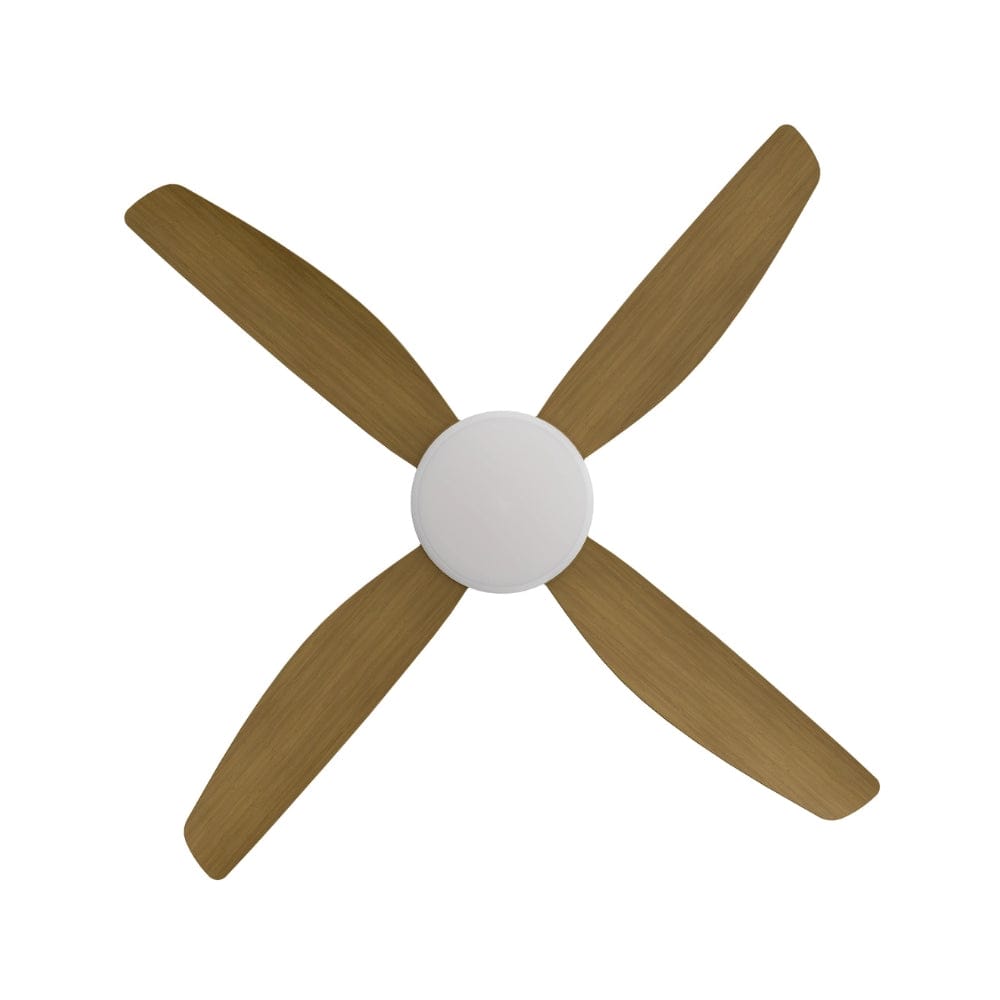 Without Light Vanga DC Ceiling Fan White with Teak Blades - No Light