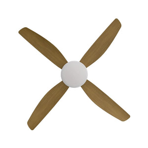 Without Light Vanga DC Ceiling Fan White with Teak Blades - No Light