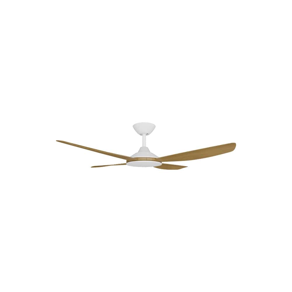 Without Light Vanga DC Ceiling Fan White with Teak Blades - No Light