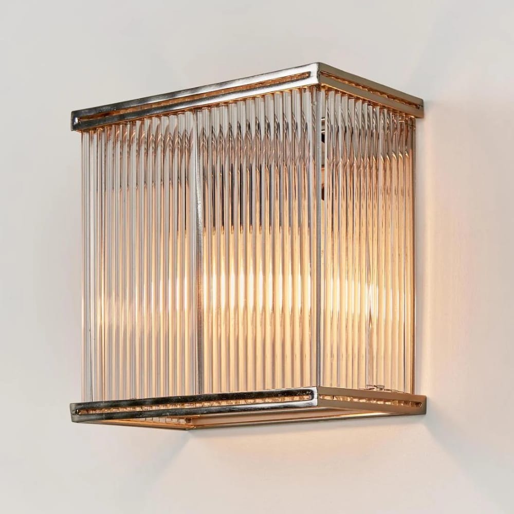 Interior Wall Light / Sconce Verre Rectangular Wall Light Silver (Excess Stock)