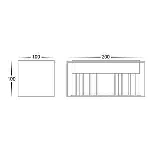 Exterior Wall Light Versa Rectangle Up & Down Wall Light