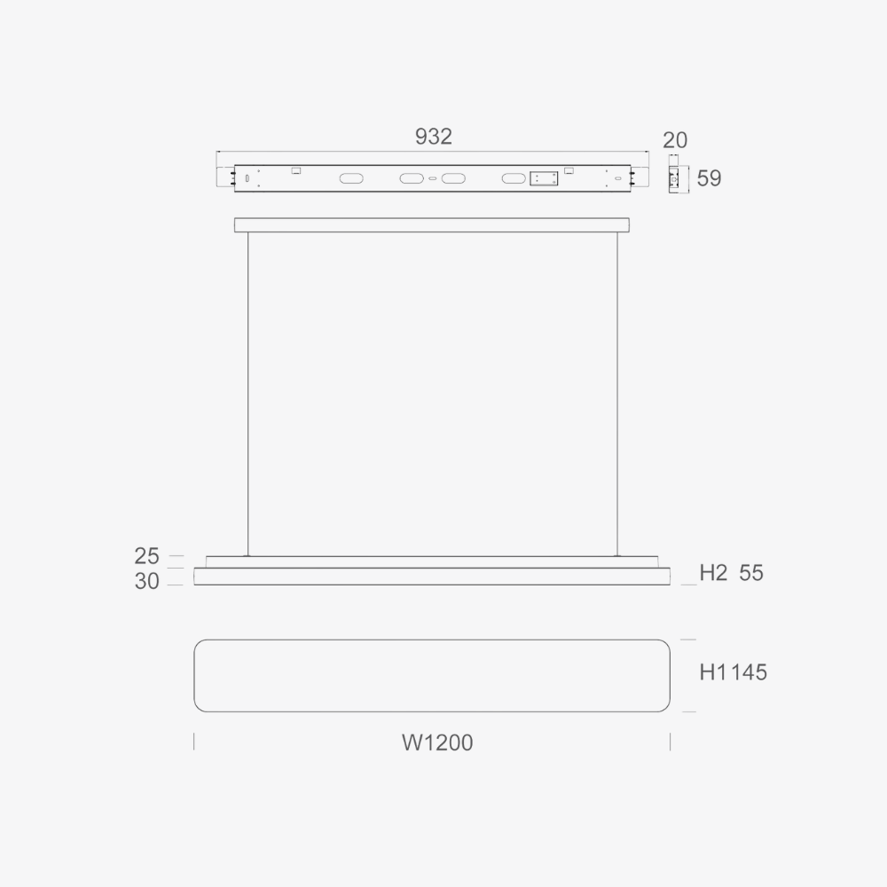 Linear Pendant Verso 1200 Pendent