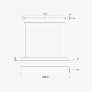 Linear Pendant Verso 1200 Pendent