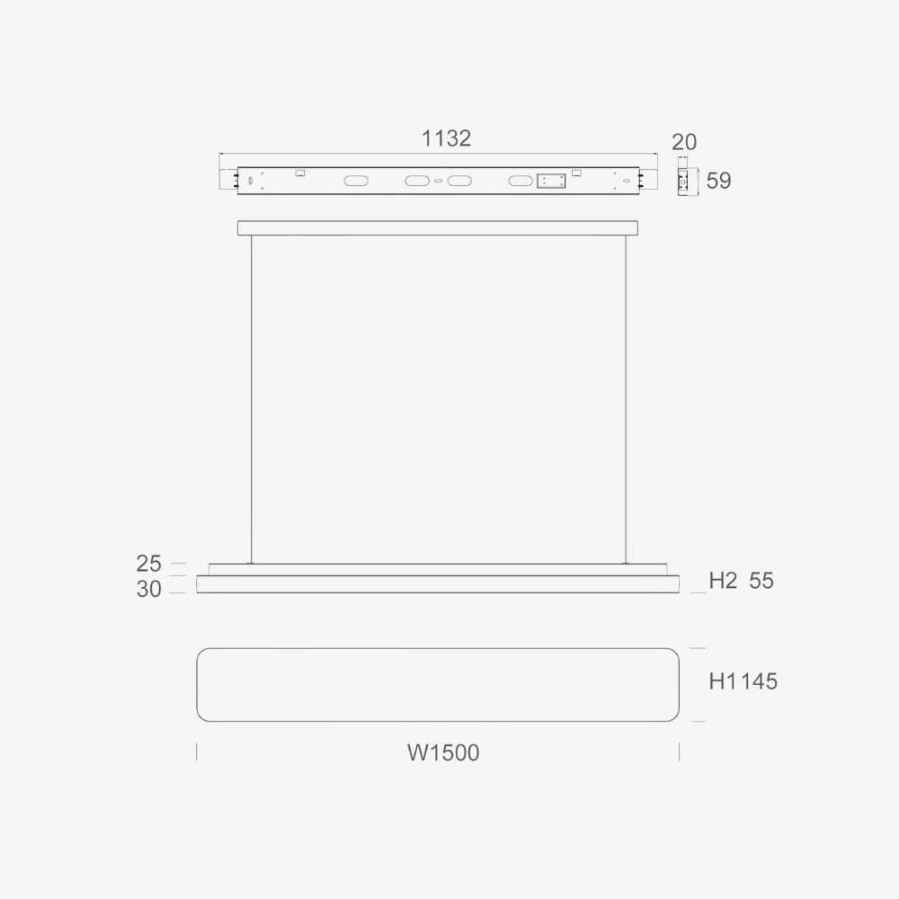 Linear Pendant Verso 1500 Pendent