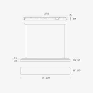 Linear Pendant Verso 1500 Pendent