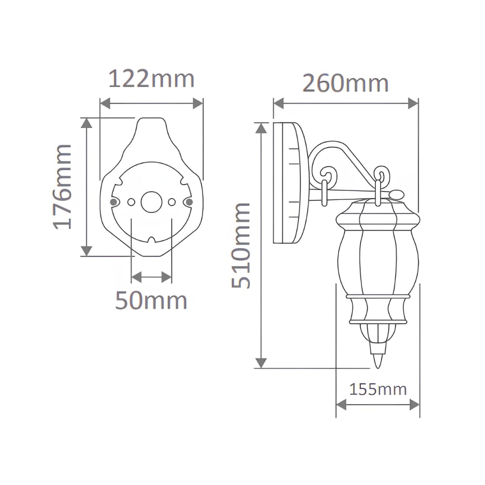 Exterior Wall Light Vienna Downward Wall Light