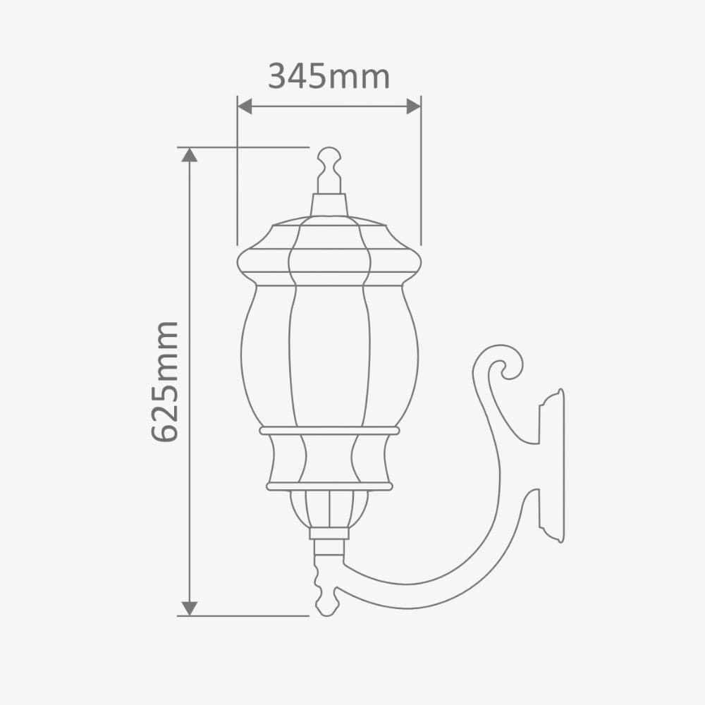 Exterior Wall Light Vienna Large Curved Up Wall Bracket