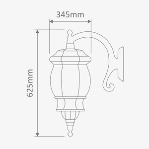 Exterior Wall Light Vienna Large Wall Bracket C-Arm Down Wall Light