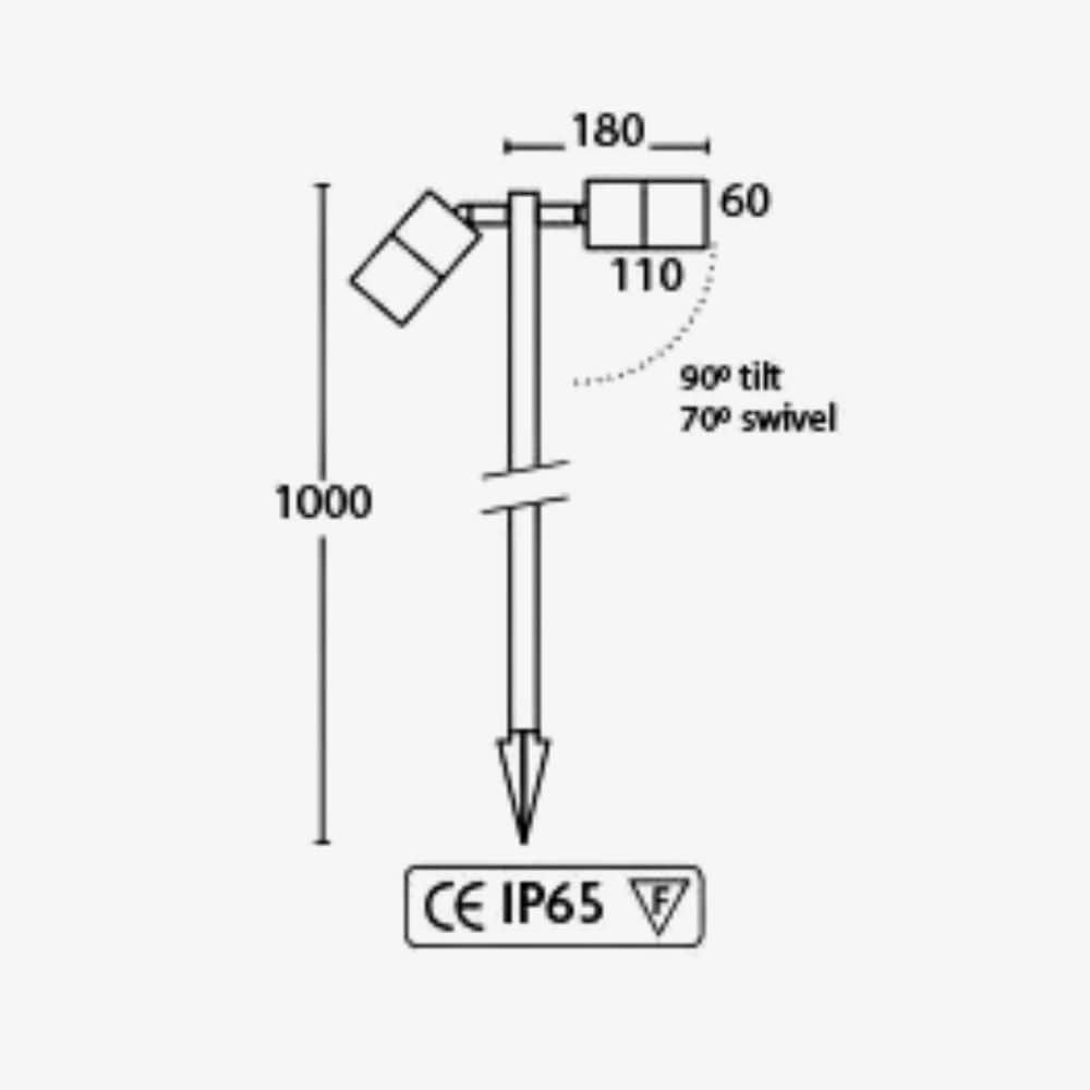 Exterior Spike Light Wategos Twin Directional Spike Bollard