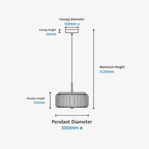 Interior Pendant Whistler Ribbed Glass 3 Light Pendant