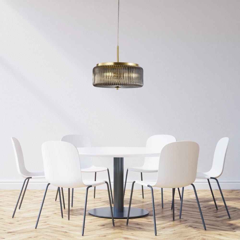 Interior Pendant Whistler Ribbed Glass 3 Light Pendant