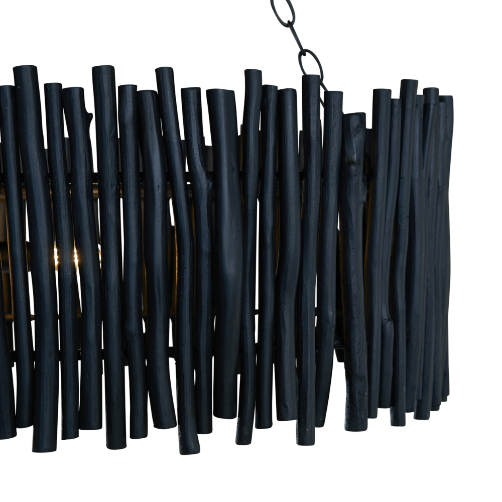 Interior Pendant Wood Candlestick Oval Chandelier