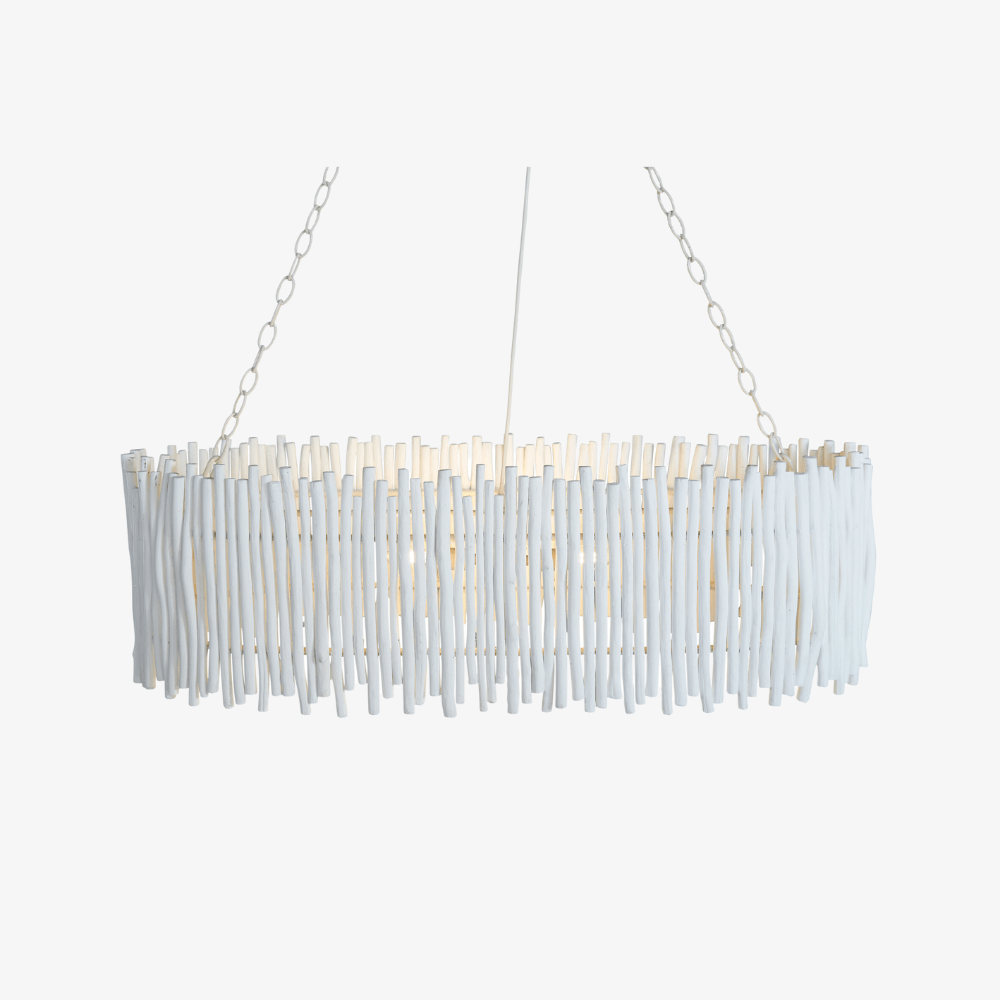 Interior Pendant Wood Candlestick Oval Chandelier
