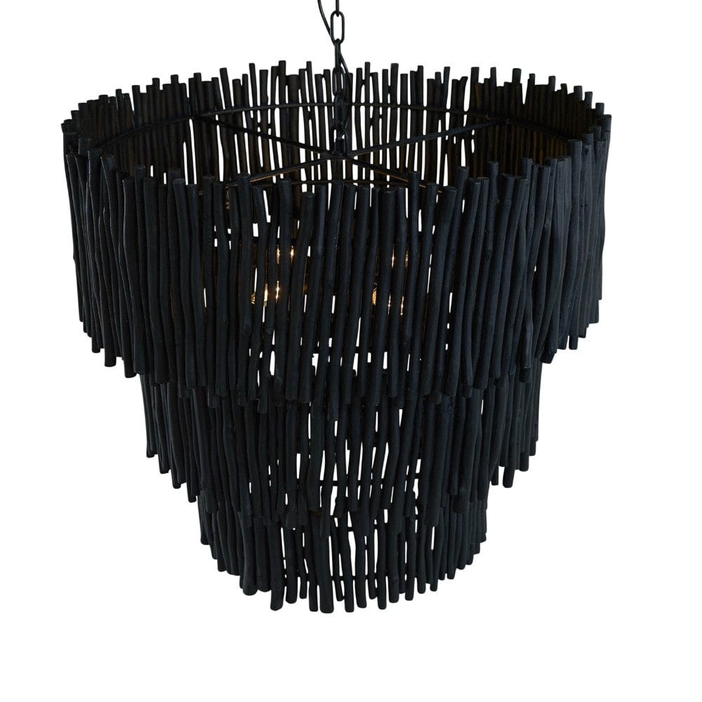 Chandelier Wood Candlestick Tiered Chandelier - Clearance (Supplier Excess Stock)