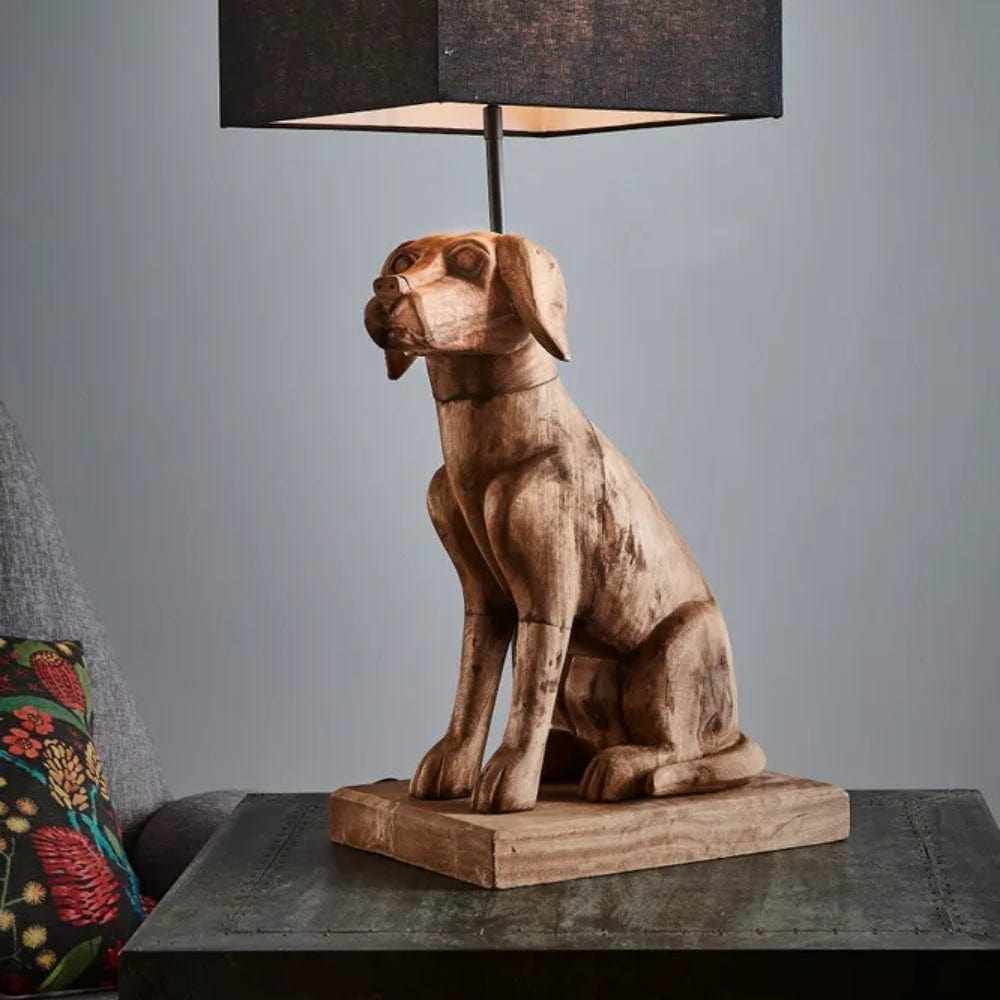 Table Lamps Wooden Dog Table Lamp Base Only
