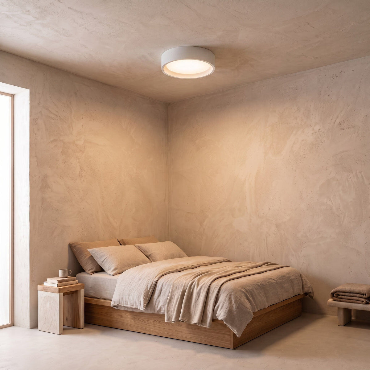 Interior Flush & Semi Flush Yumi Plaster Oyster Light