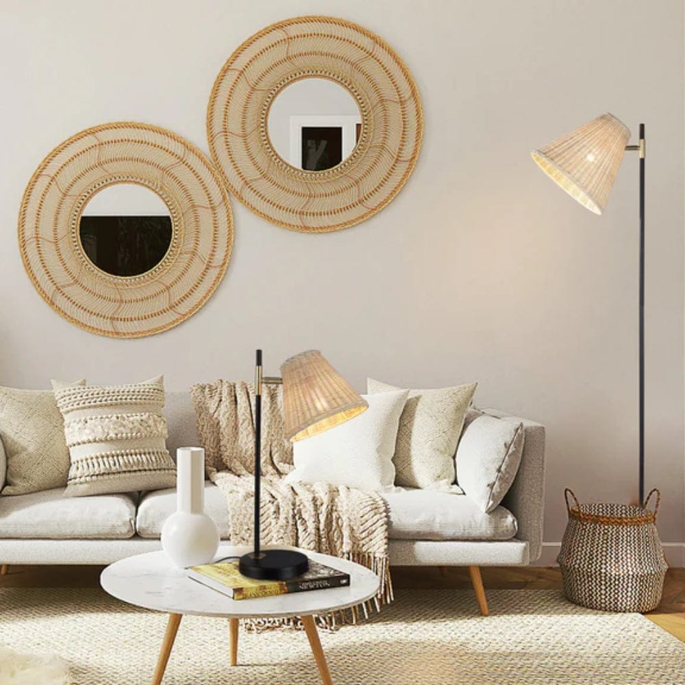Floor Lamps Yvette Rattan Floor Lamp