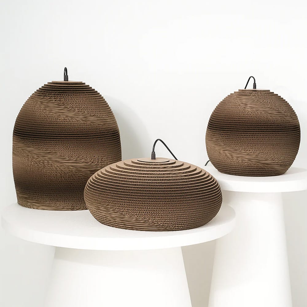 Interior Pendant Zanora Recycled Cardboard Pendant Light Oval