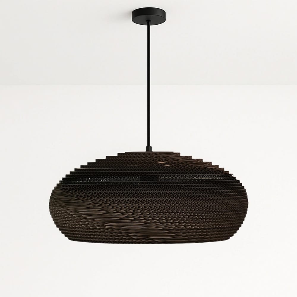 Interior Pendant Zanora Recycled Cardboard Pendant Light Oval