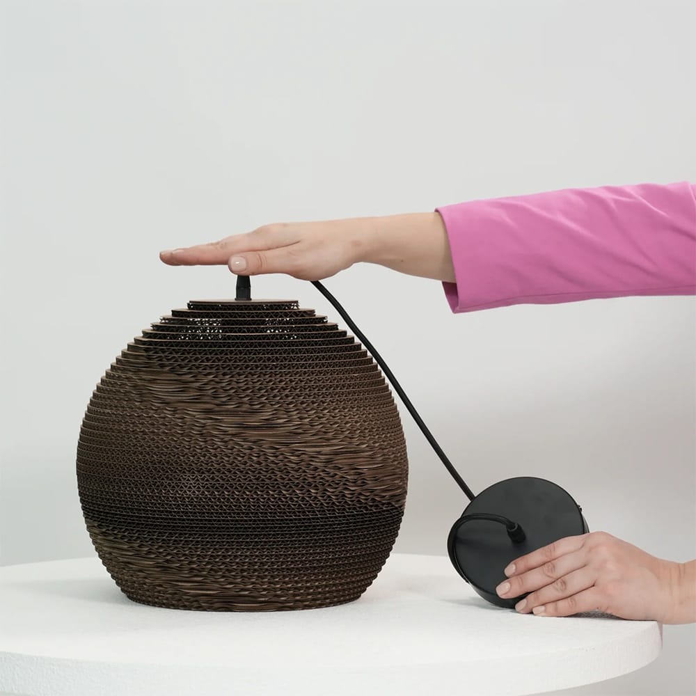 Interior Pendant Zanora Recycled Cardboard Pendant Light Round