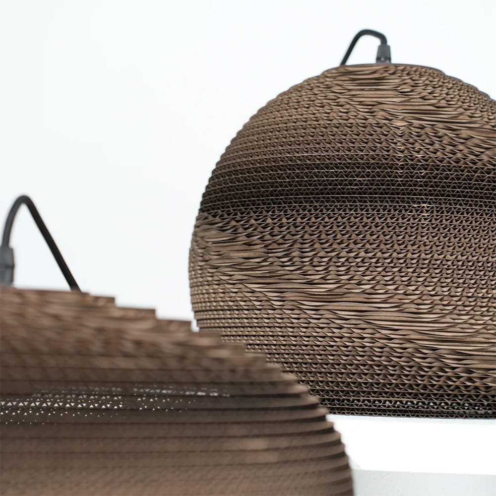 Interior Pendant Zanora Recycled Cardboard Pendant Light Round