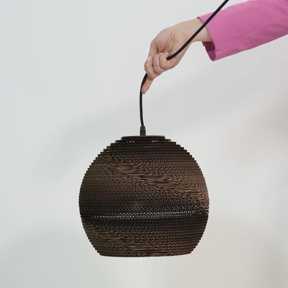 Interior Pendant Zanora Recycled Cardboard Pendant Light Round
