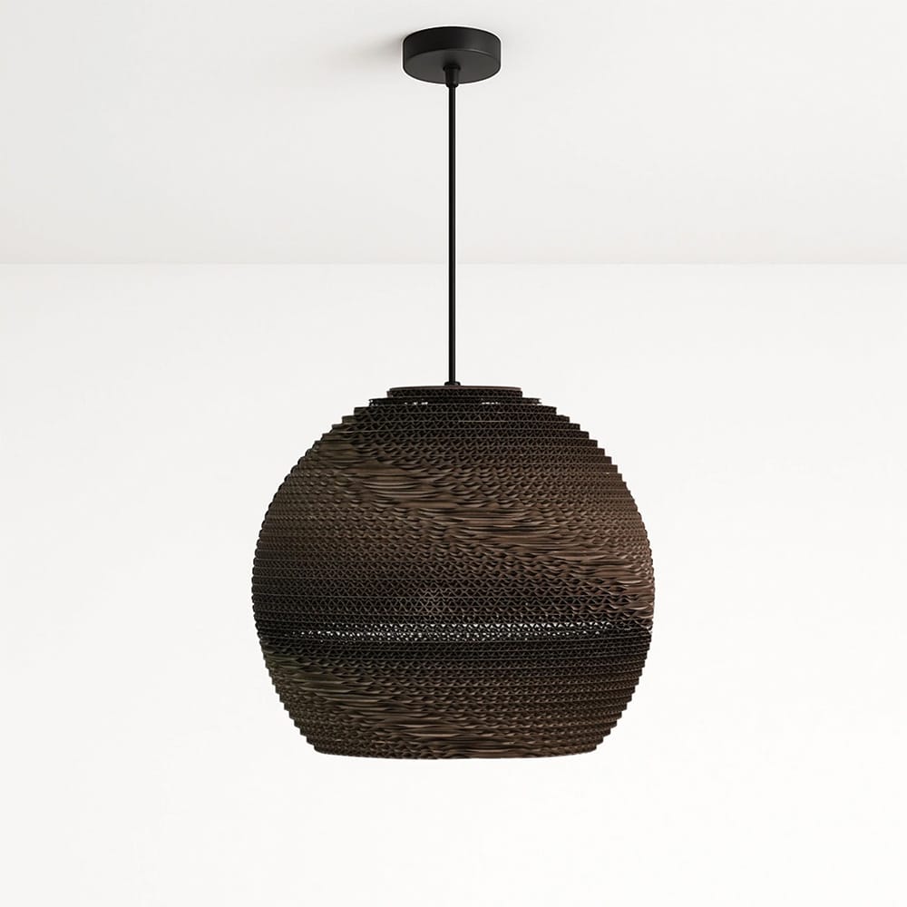 Interior Pendant Zanora Recycled Cardboard Pendant Light Round
