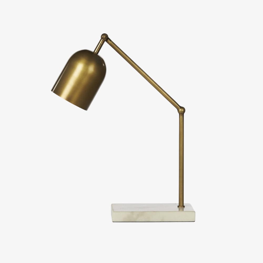 Task Lighting Digger Brass Table Lamp with Alabaster Base
