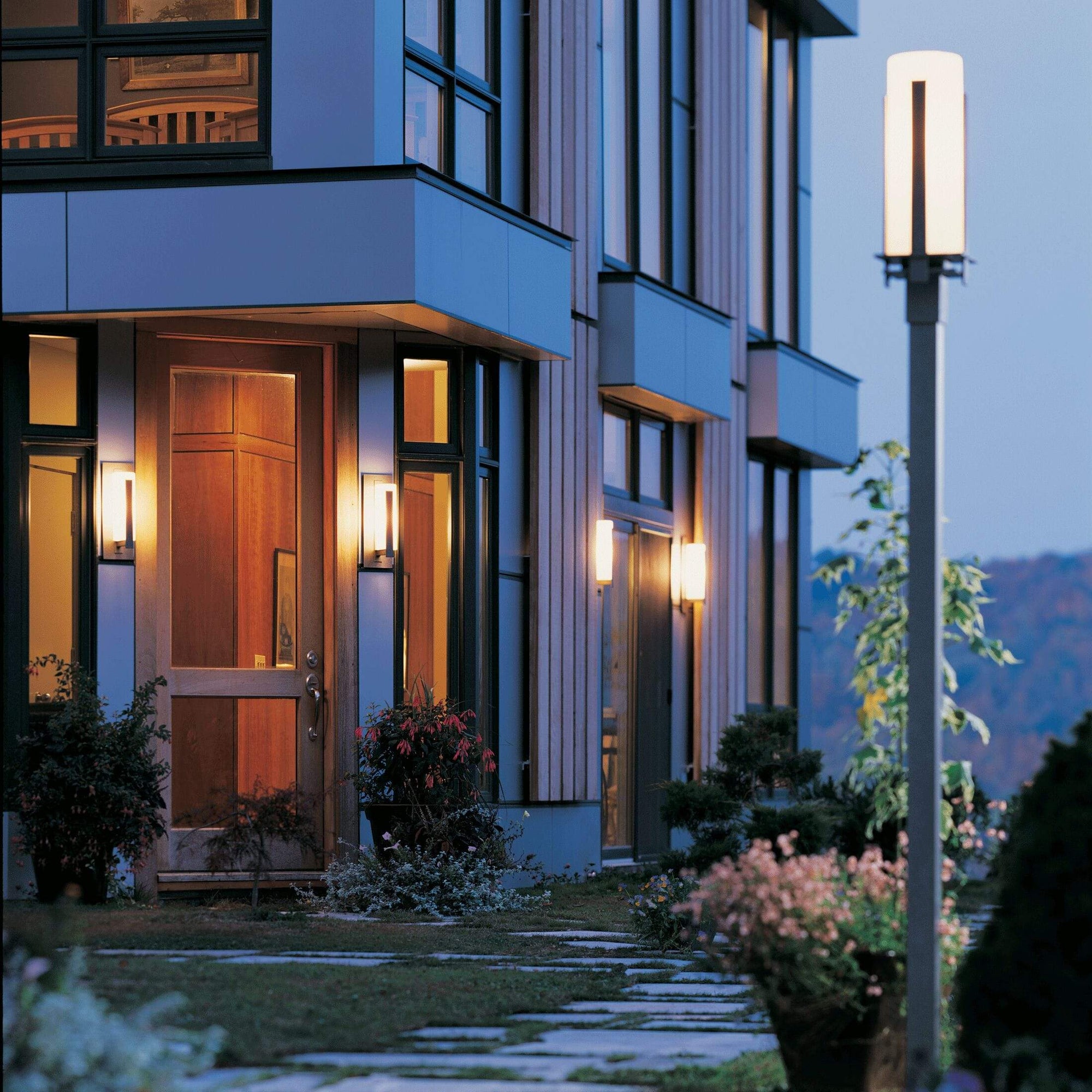 Exterior Wall Light Forged Vertical Bars Small Outdoor Sconce