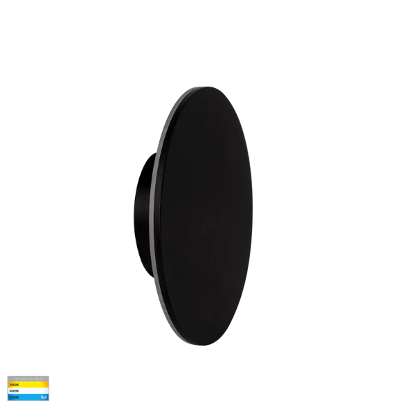 Exterior Wall Light Halo Black TRI Colour LED Wall Light