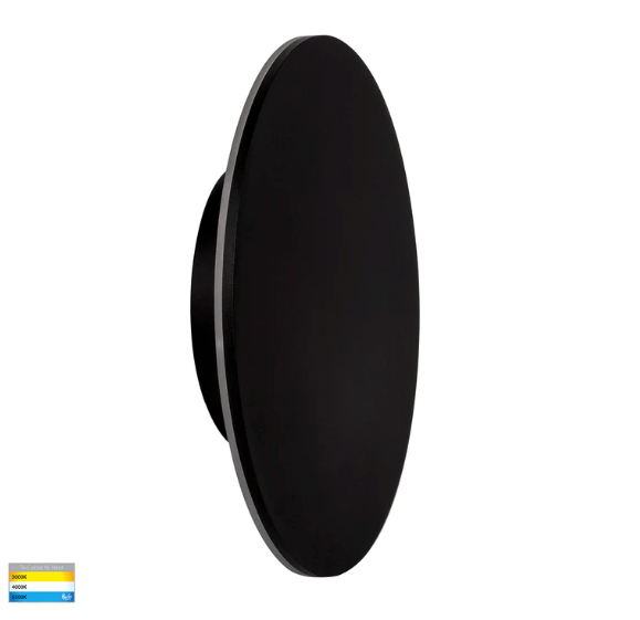 Exterior Wall Light Halo Black TRI Colour LED Wall Light