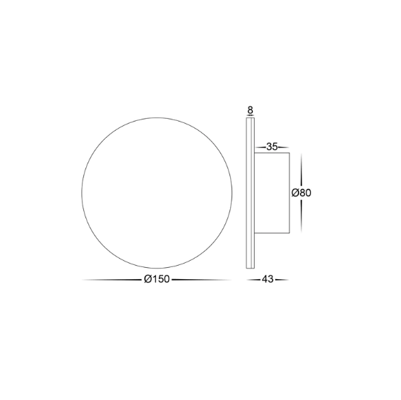 Exterior Wall Light Halo Black TRI Colour LED Wall Light