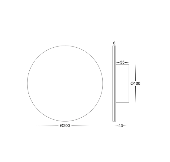 Exterior Wall Light Halo Black TRI Colour LED Wall Light