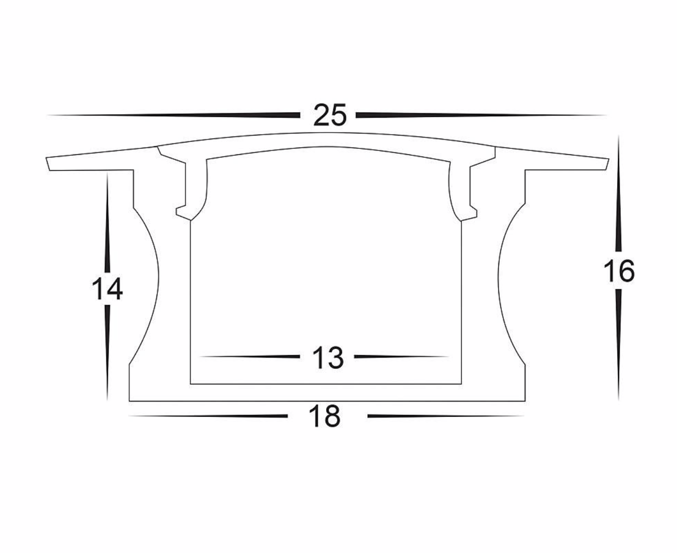 Profiles Recessed Profile - Deep Square Winged - HV9695-2515 lighting shops lighting stores LED lights  lighting designer