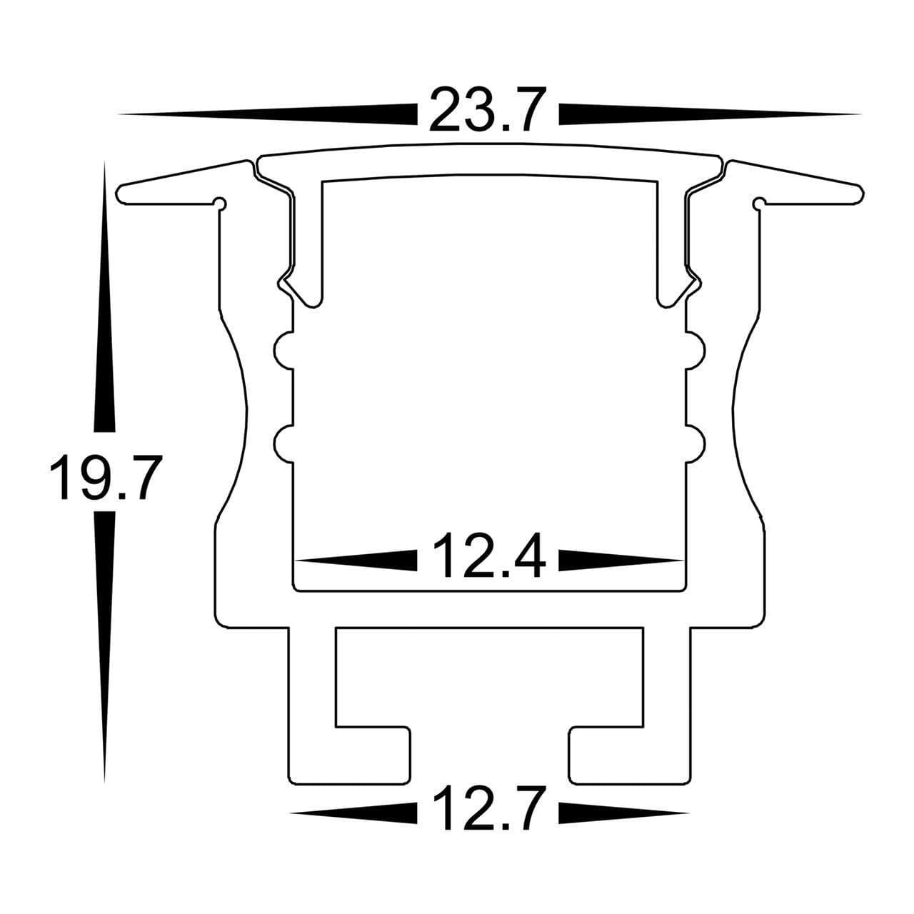 Profiles Recessed Profile - Deep Winged Spring Clips - HV9695-2520 lighting shops lighting stores LED lights  lighting designer