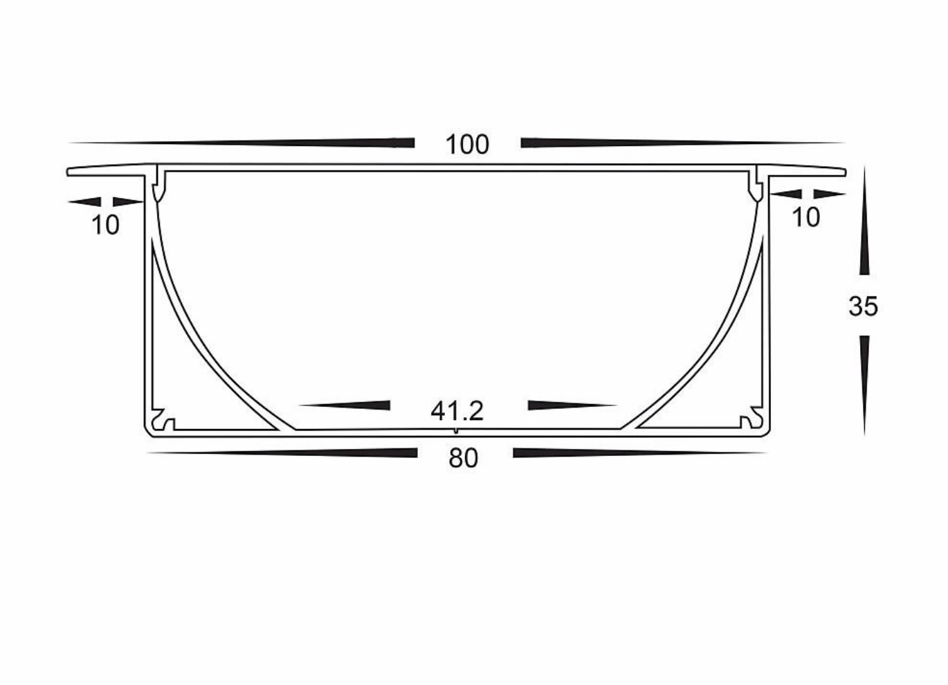 Profiles Recessed Profile - Large Deep Square Winged - HV9695-9835 lighting shops lighting stores LED lights  lighting designer