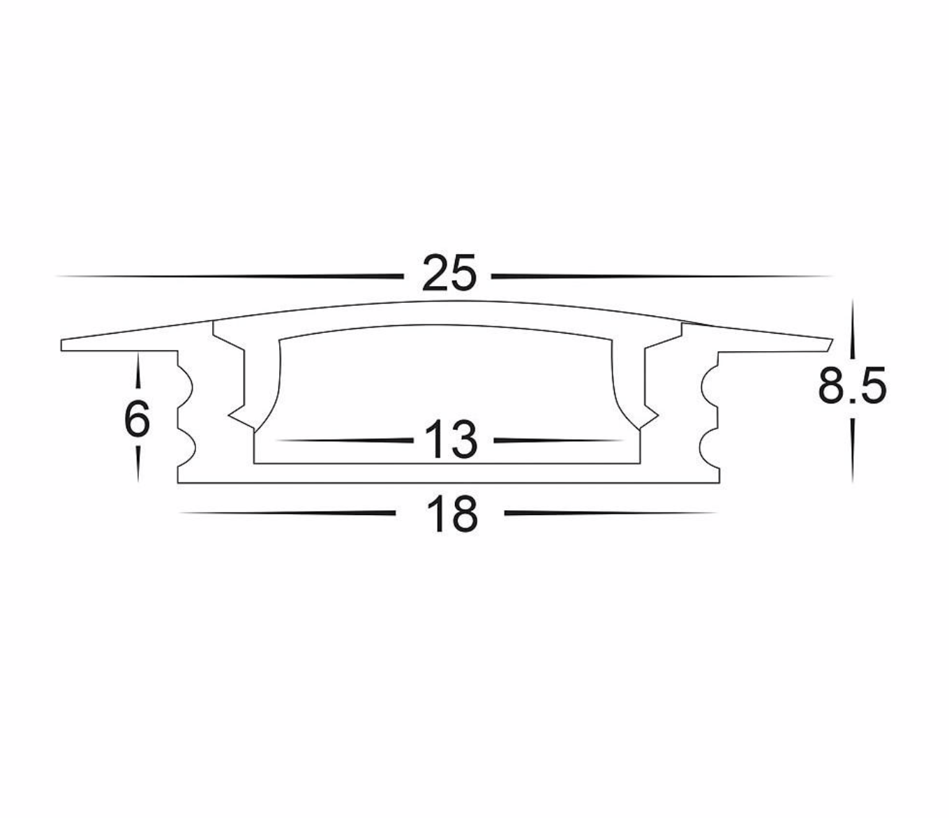 Profiles Recessed Profile - Shallow Square Winged - HV9695-2507 lighting shops lighting stores LED lights  lighting designer