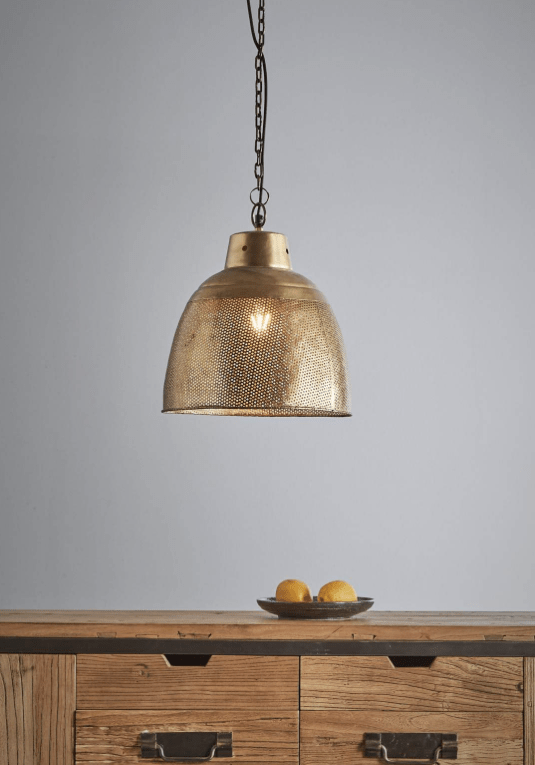 Brass shade pendant deals light